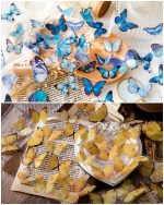 پک ۴۰ عددی استیکر شفاف ضد آب طرح پروانه - Image 3