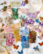 پک ۴۰ عددی استیکر شفاف ضد آب طرح پروانه - Image 2