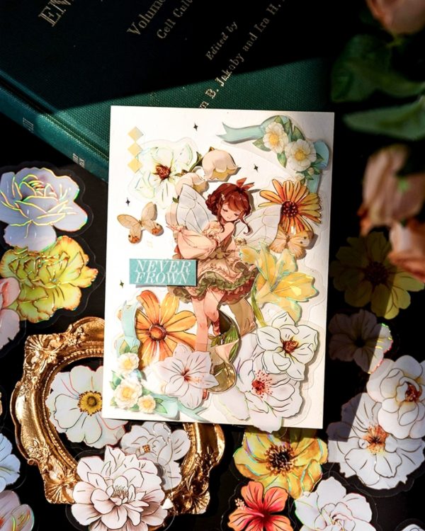 استیکر گلهای بهاری با تزئین هولوگرامی - Image 6