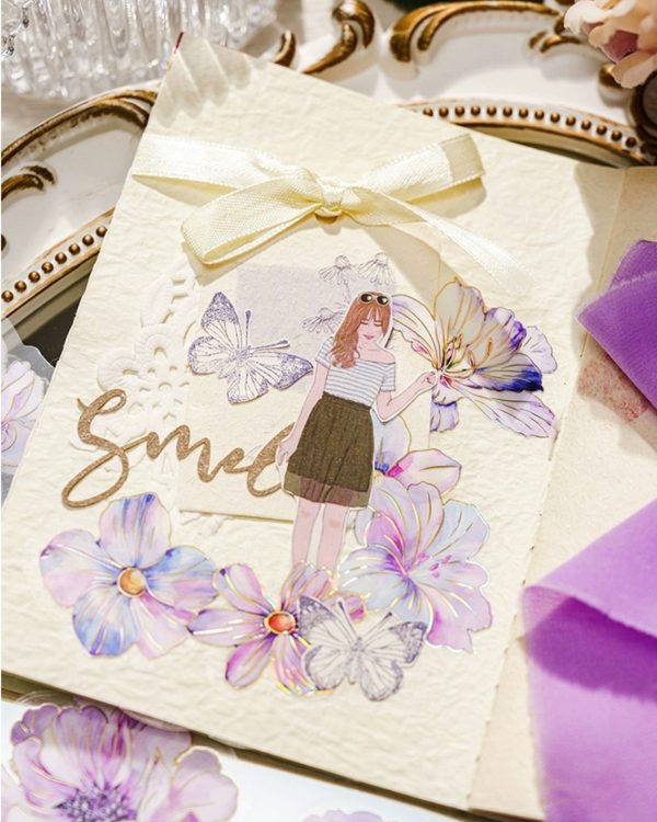 استیکر گلهای بهاری با تزئین هولوگرامی - Image 7