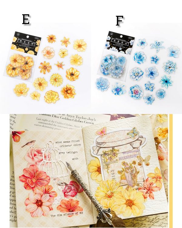 استیکر گلهای بهاری با تزئین هولوگرامی - Image 9