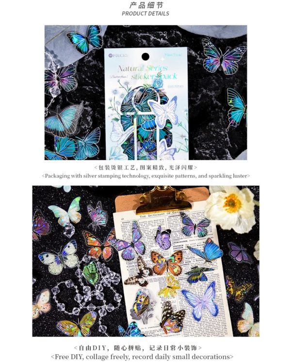 پروانه شفاف نقره کوب کریستالی - Image 2