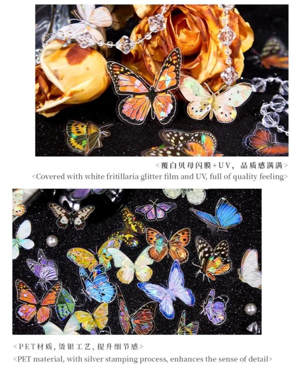 پروانه شفاف نقره کوب کریستالی - Image 3