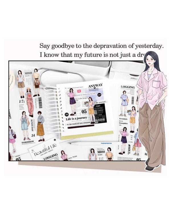 استیکر دختر نواری Beautiful Life - Image 7