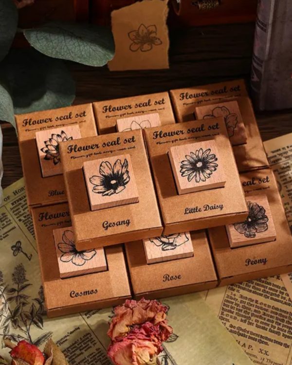 مهر چوبی طرح گل - Image 2