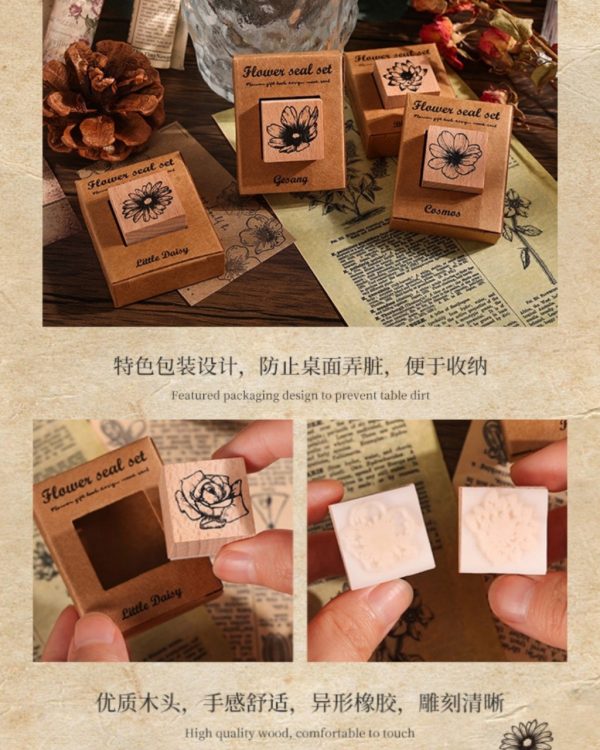 مهر چوبی طرح گل - Image 5