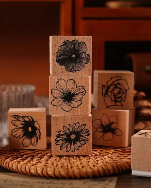 مهر چوبی طرح گل - Image 3