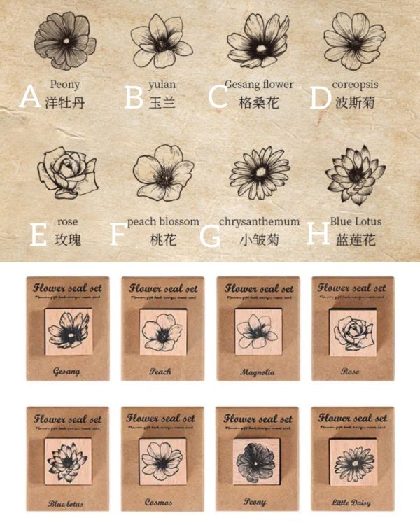 مهر چوبی طرح گل - Image 8