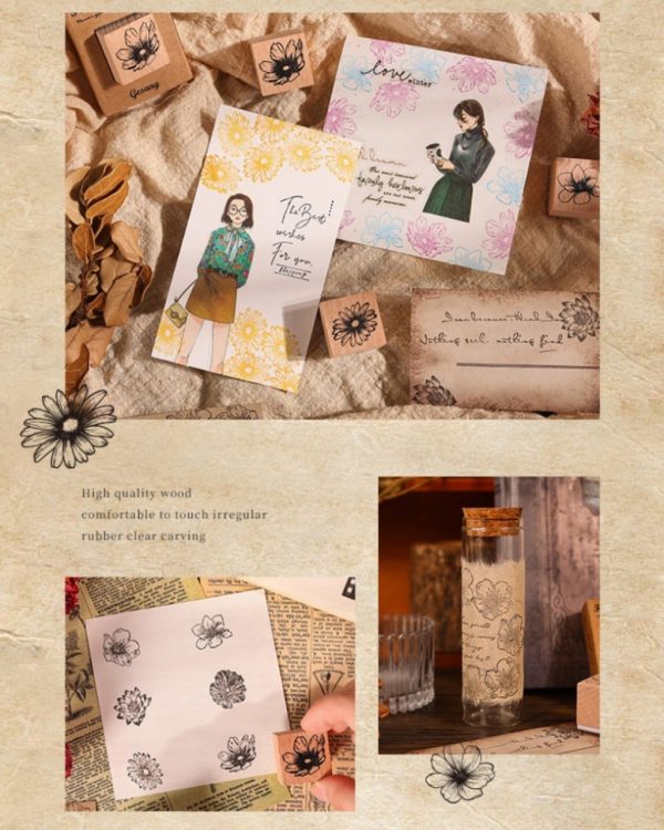 مهر چوبی طرح گل - Image 6