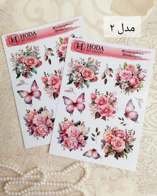استیکر Peach Roses - تصویر 3