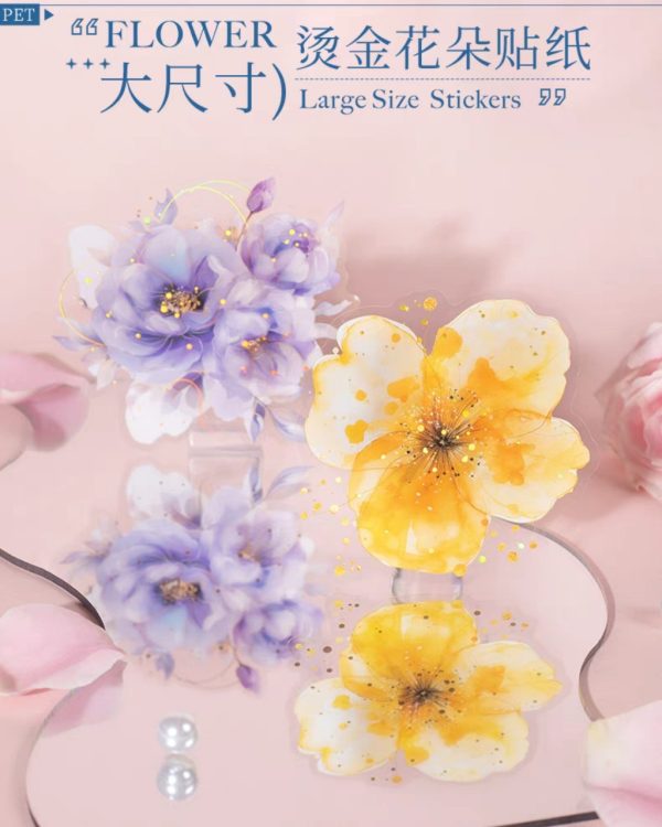 استیکر گل طلاکوب Translucen flowers - Image 2