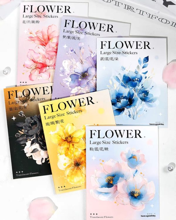 استیکر گل طلاکوب Translucen flowers - Image 3