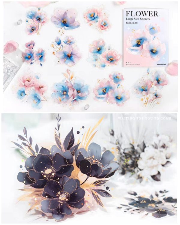 استیکر گل طلاکوب Translucen flowers - Image 4