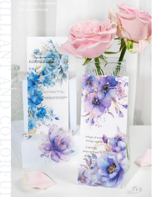 استیکر گل طلاکوب Translucen flowers - Image 5