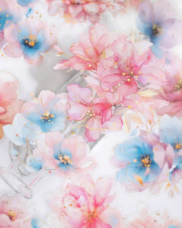 استیکر گل طلاکوب Translucen flowers - Image 9