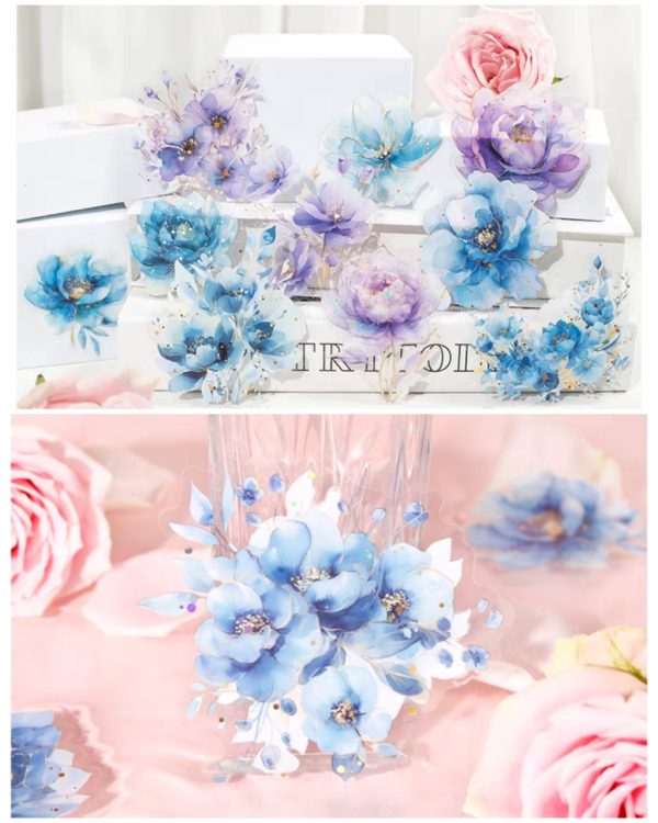 استیکر گل طلاکوب Translucen flowers - Image 10
