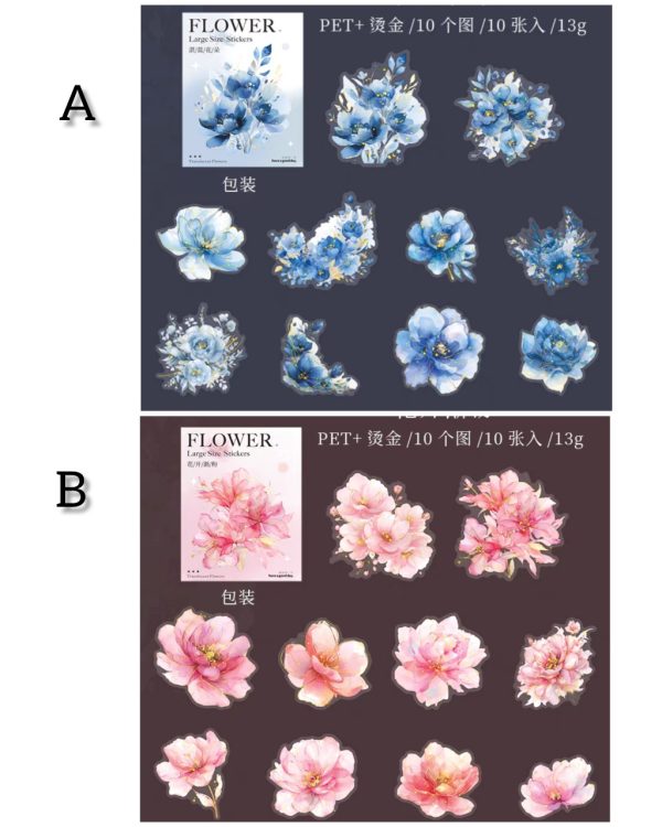 استیکر گل طلاکوب Translucen flowers - Image 11
