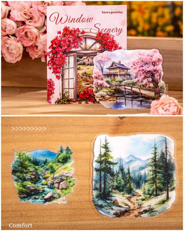 استیکر Four seasons window view - Image 3