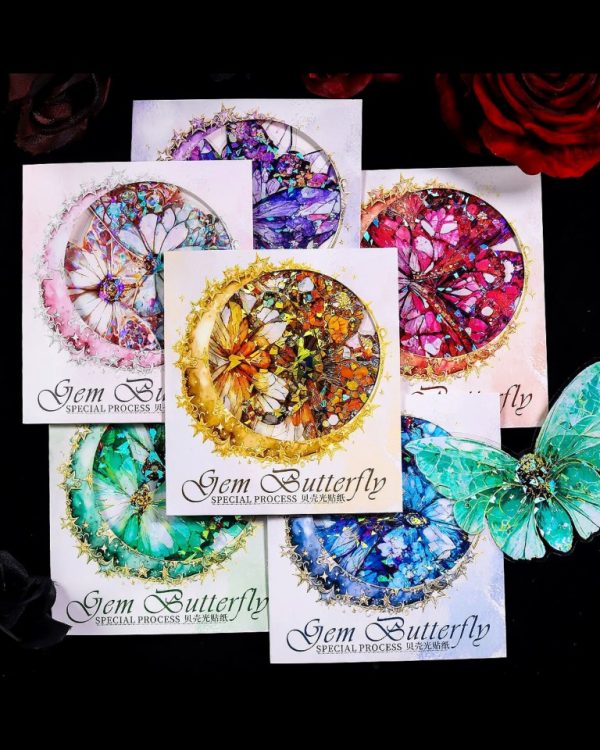 استیکر پروانه سایز بزرگ Gem Butterfly - Image 2