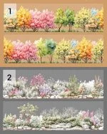 چسب واشی Bushes and flowers - تصویر 9