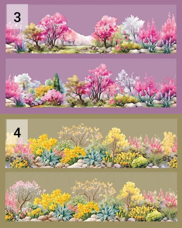 چسب واشی Bushes and flowers - تصویر 10