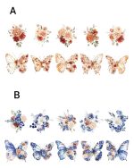 استیکر گل و پروانه butterfly dance and flowering season - Image 9