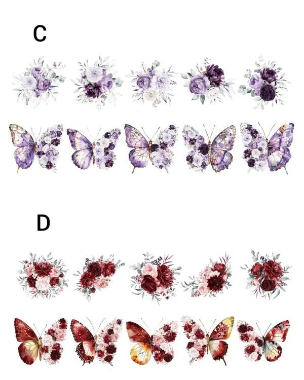 استیکر گل و پروانه butterfly dance and flowering season - تصویر 10