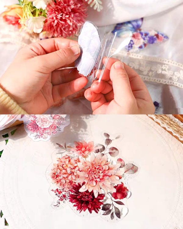 استیکر گل و پروانه butterfly dance and flowering season - Image 5