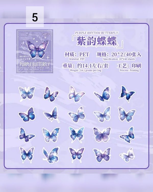 استیکر جعبه ای پروانه Colorful Tweedledum - Image 14