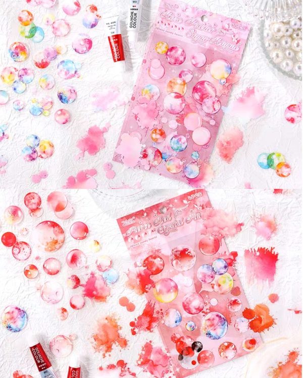 استیکر حباب و لکه آبرنگی Glazed sugar heart - Image 3