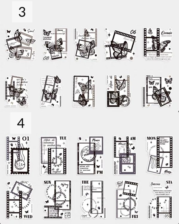 استیکر نگاتیو و فریم میکس آرت Dark elegant flower rhyme - Image 11