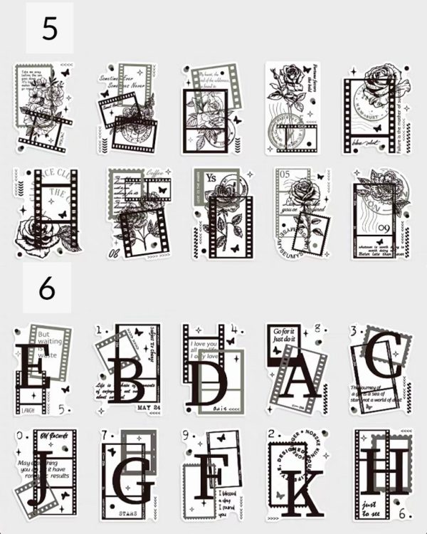 استیکر نگاتیو و فریم میکس آرت Dark elegant flower rhyme - Image 12