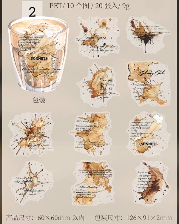 استیکر لکه قهوه Coffee traces - Image 14