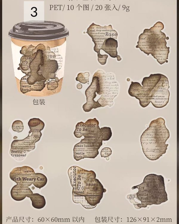 استیکر لکه قهوه Coffee traces - Image 15