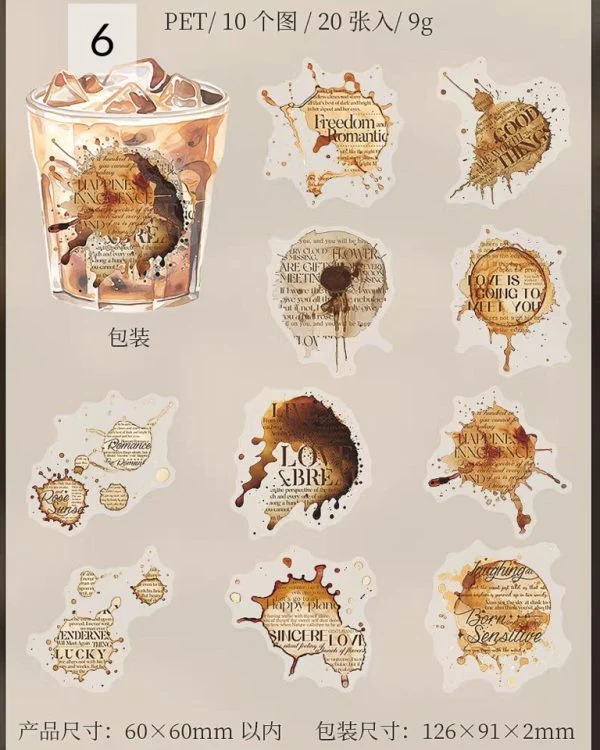 استیکر لکه قهوه Coffee traces - تصویر 17