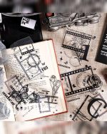 استیکر نگاتیو و فریم میکس آرت Dark elegant flower rhyme