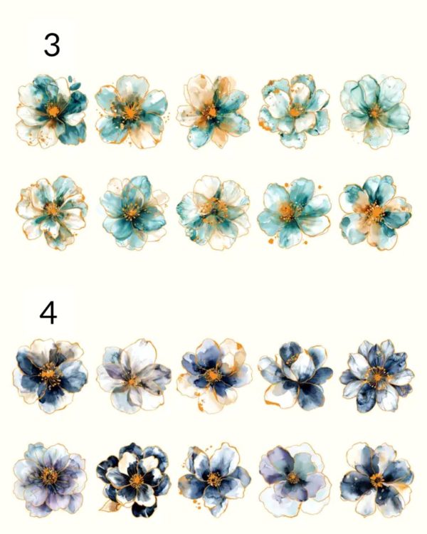 استیکر طلاکوب Forest of flowers - Image 11
