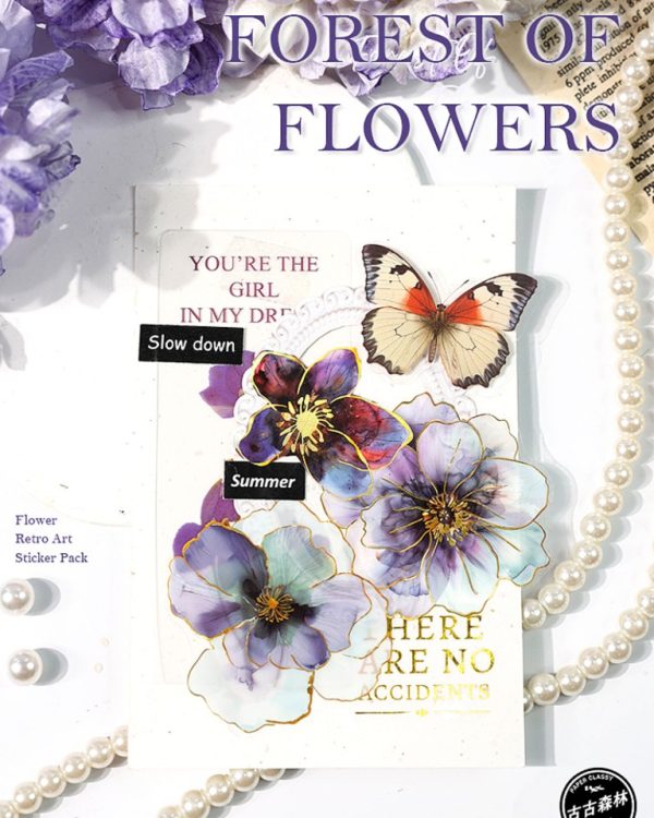 استیکر طلاکوب Forest of flowers - Image 2