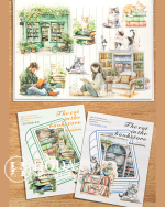 استیکر The cat in the bookstore