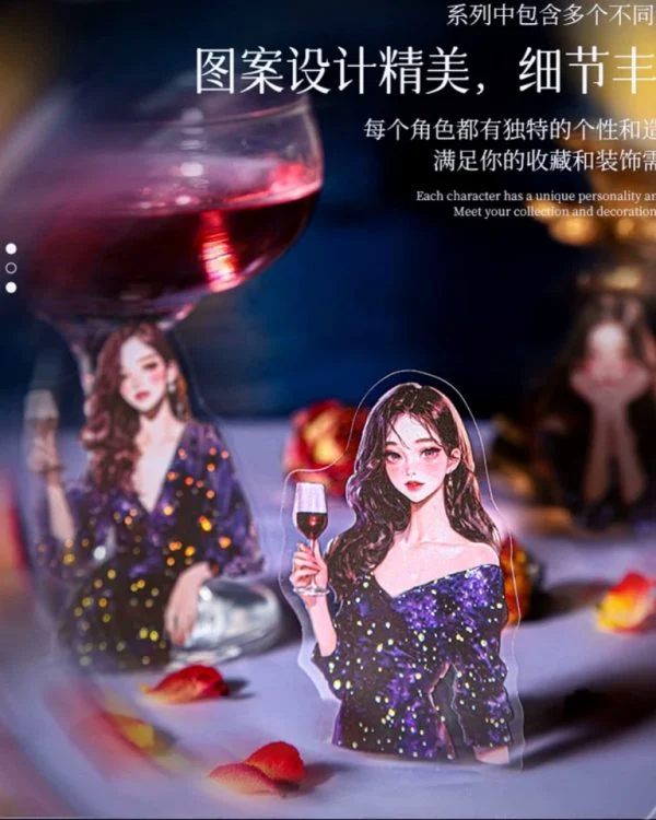 استیکر شاین دار دختر Dinner Party in the Moonlight - تصویر 8