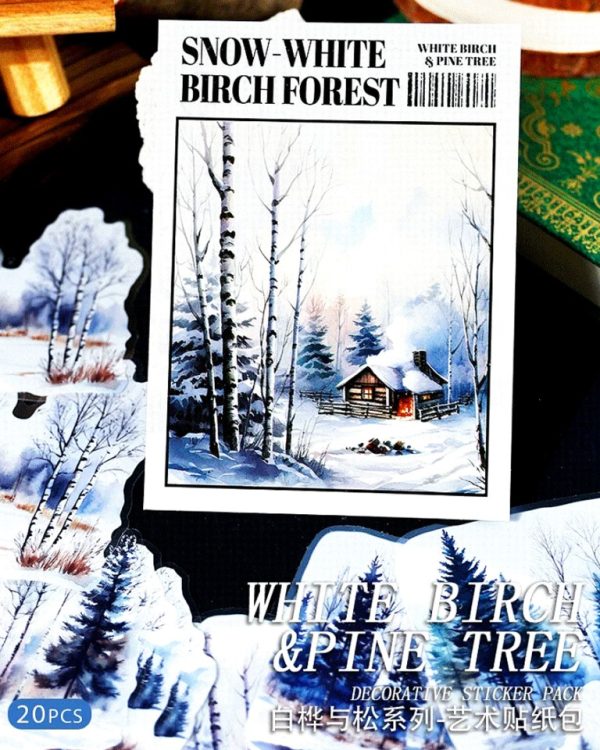 استیکر Betula platyphylla and pine - Image 2