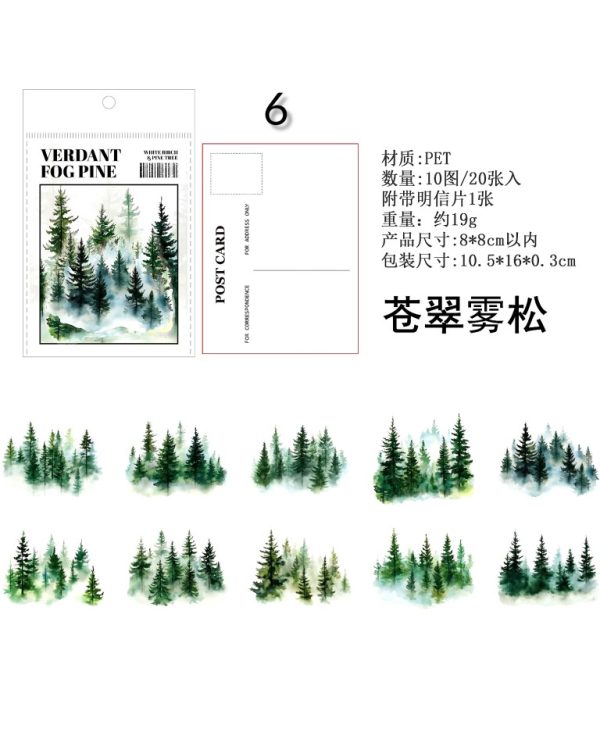 استیکر Betula platyphylla and pine - Image 18