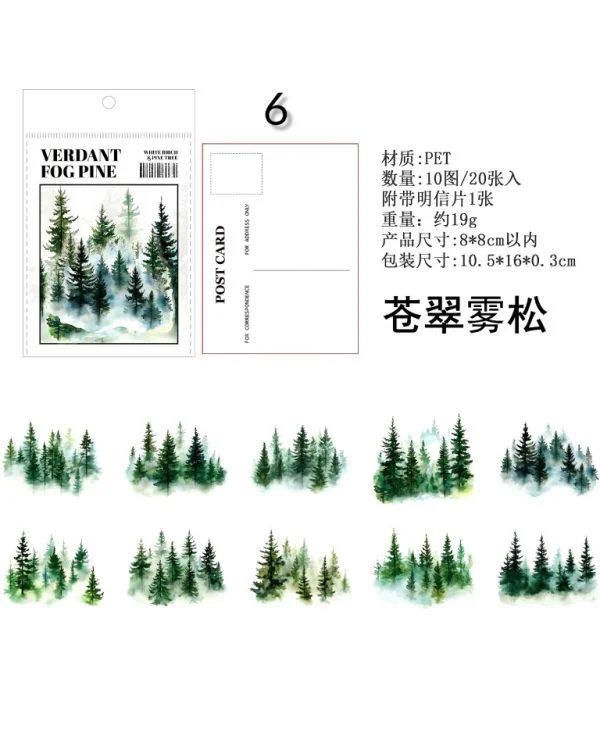 استیکر Betula platyphylla and pine - تصویر 2