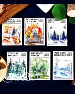 استیکر Betula platyphylla and pine