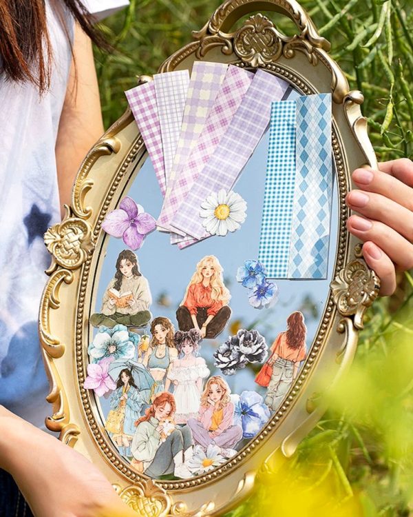 استیکر Flowers fall on a girl's heart - Image 5