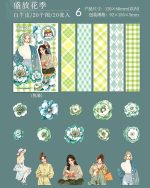 استیکر Flowers fall on a girl's heart - Image 17