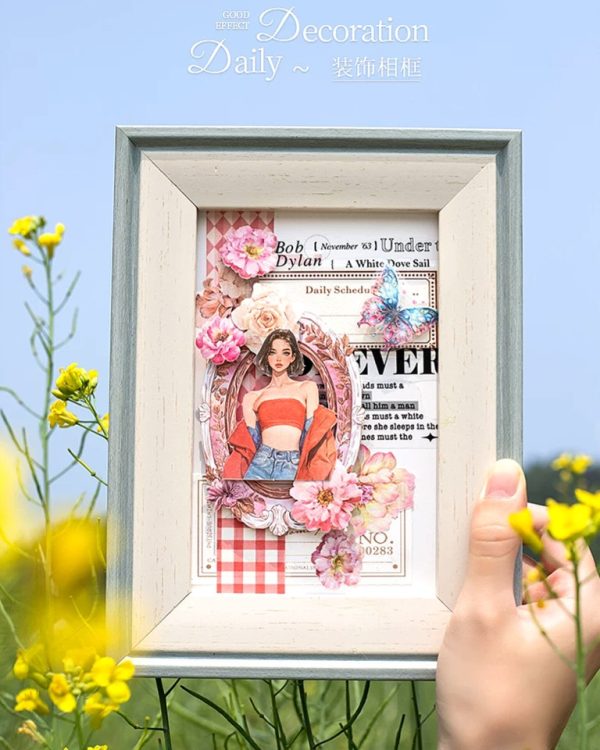 استیکر Flowers fall on a girl's heart - Image 7